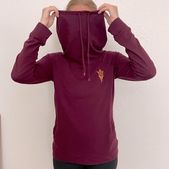 ASU Adidas Crew Neck Pullover Arizona State University Sun Devils Pockets - Picture 6 of 8